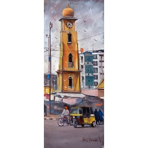 Abdul Hameed, 12 x 30 inch, Acrylic on Canvas, Cityscape Painting, AC-ADHD-203